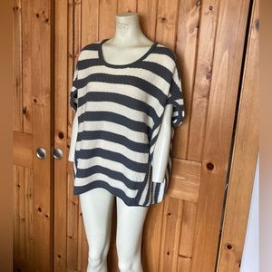 Free people rare sweater size med grey and white stripes oversized